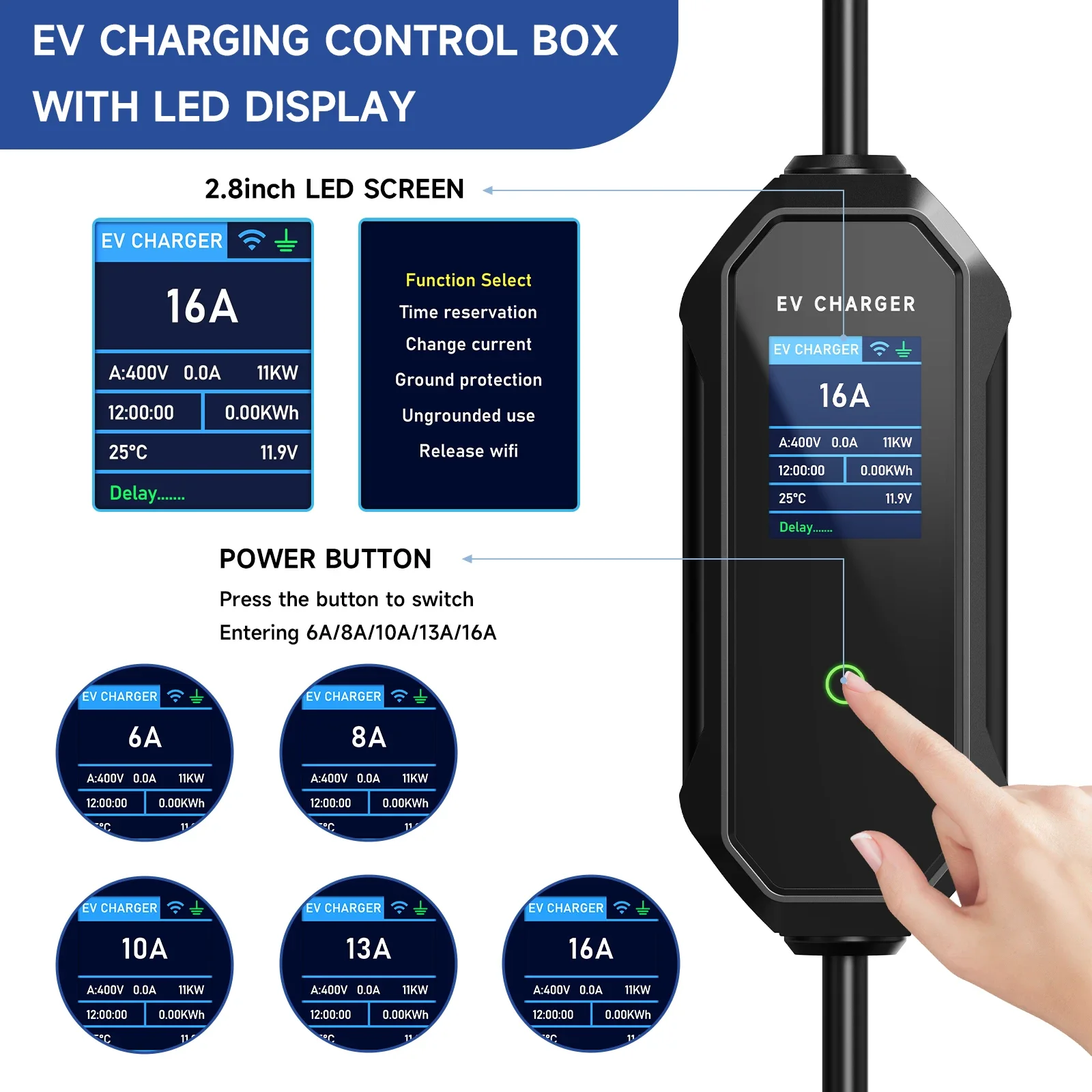 AFEEV 11KW Type 2 EV-oplader 1 - Type 2 Portable Ev Charger 11Kw Cee recensie en prijs
